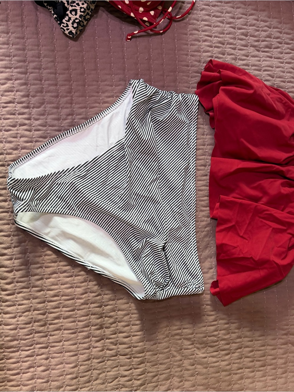 Cupshe Red top Striped bottoms Bikini